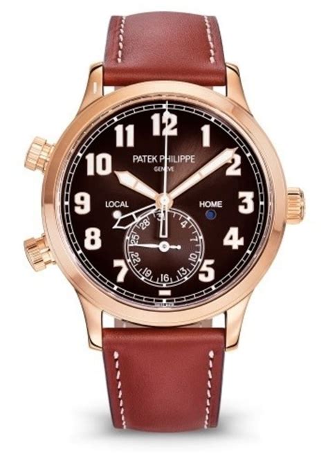 mens patek philippe calatrava pilot travel time 5524r-001|Patek Philippe Calatrava 5524.